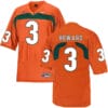 Miami Hurricanes #3 Howard NCAA College Football Jersey Orange
