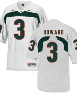 Miami Hurricanes #3 Howard NCAA College Football Jersey White