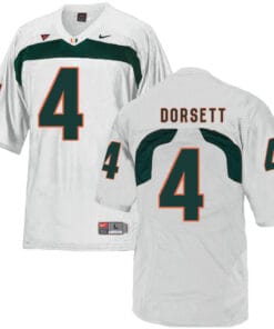 Miami Hurricanes #4 Dorsett NCAA College Football Jersey White