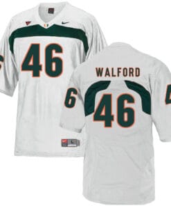 Miami Hurricanes #46 Walford NCAA College Football Jersey White