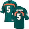 Miami Hurricanes #5 Johnson NCAA College Football Jersey Green