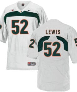 Miami Hurricanes #52 Ray Lewis NCAA College Football Jersey White