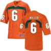 Miami Hurricanes #6 Miller NCAA College Football Jersey Orange
