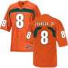 Miami Hurricanes #8 Johnson Jr NCAA College Football Jersey Orange