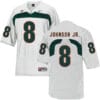 Miami Hurricanes #8 Johnson Jr NCAA College Football Jersey White