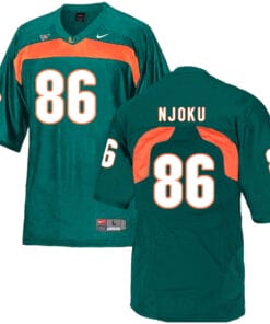Miami Hurricanes #86 Njoku NCAA College Football Jersey Green