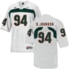 Miami Hurricanes #94 D. Johnson NCAA College Football Jersey White