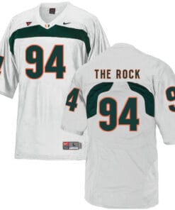 Miami Hurricanes #94 The Rock NCAA College Football Jersey White