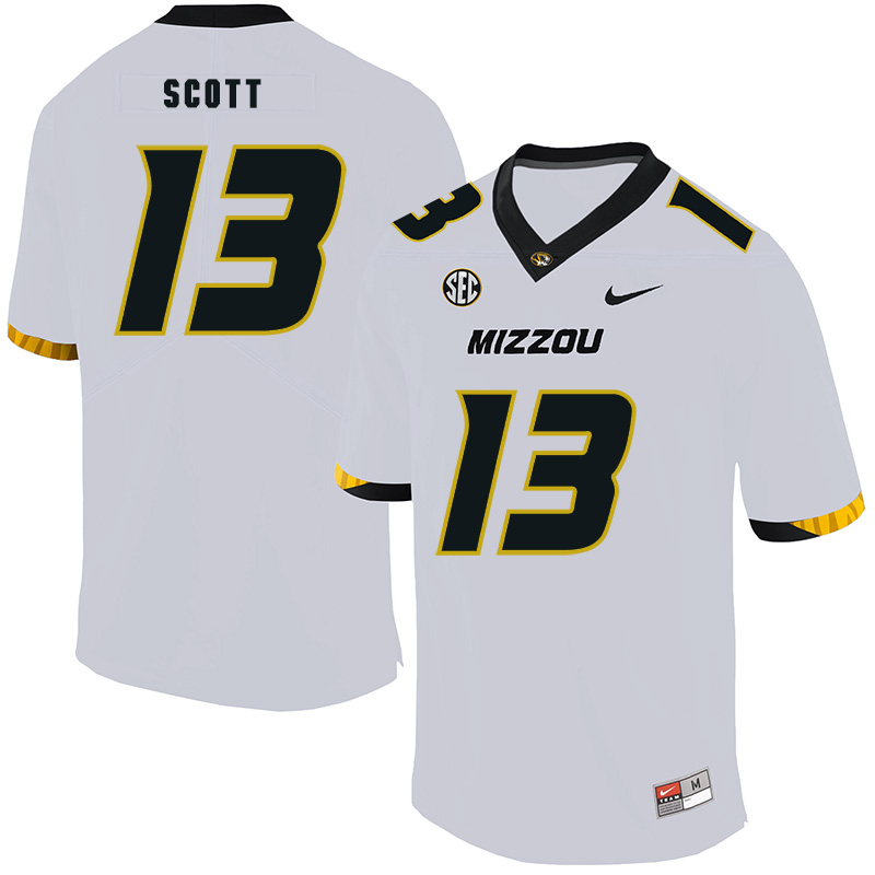 Missouri Tigers #13 Kam Scott NCAA College Football Jersey White