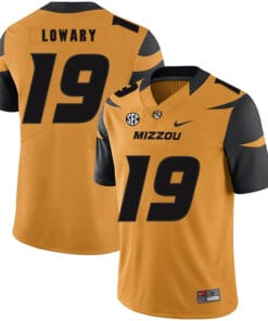 Missouri Tigers #19 Jack Lowary NCAA College Football Jersey Gold