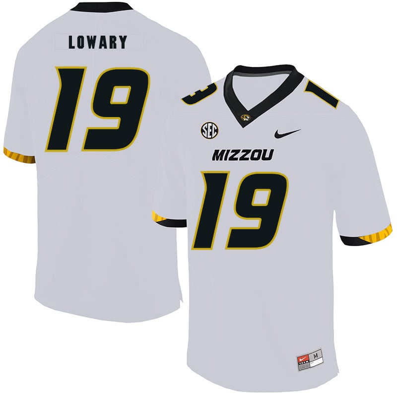 Missouri Tigers #19 Jack Lowary NCAA College Football Jersey White