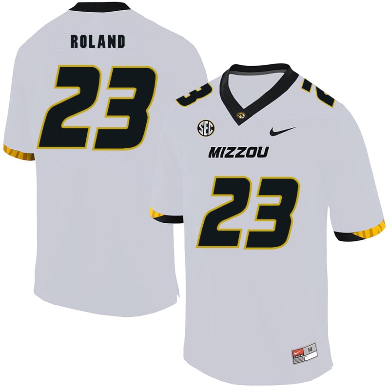 Missouri Tigers #23 Johnny Roland NCAA College Football Jersey White