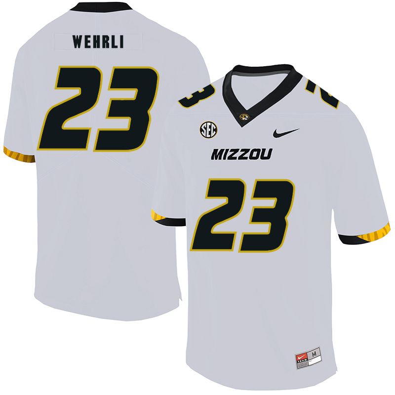 Missouri Tigers #23 Roger Wehrli NCAA College Football Jersey White