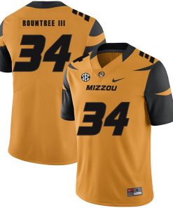 Missouri Tigers #34 Larry Rountree III College Football Jersey Gold