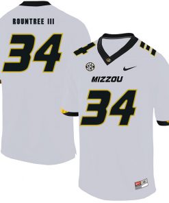 Missouri Tigers #34 Larry Rountree III College Football Jersey White