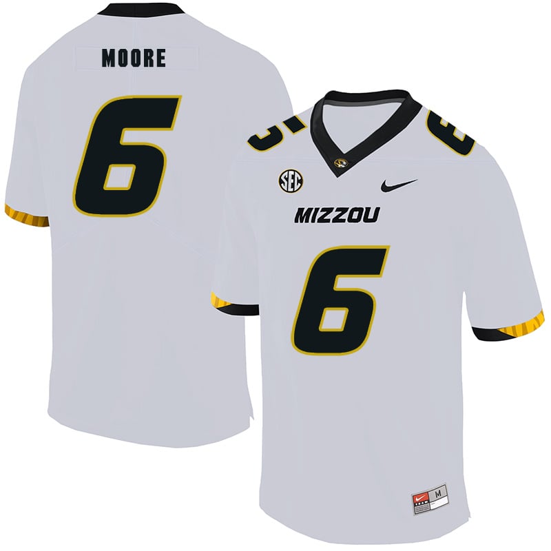 Missouri Tigers #6 J'Mon Moore NCAA College Football Jersey White