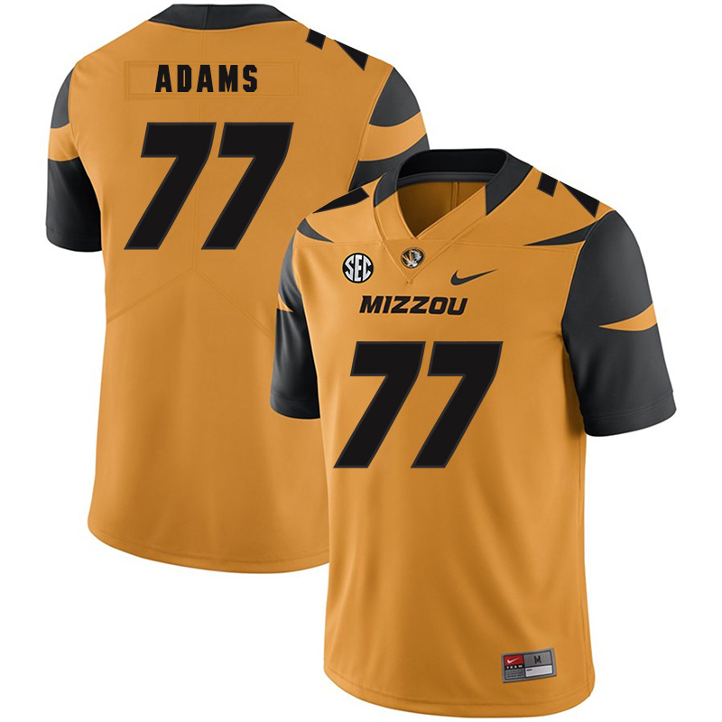 Missouri Tigers #77 Paul Adams NCAA College Football Jersey Gold