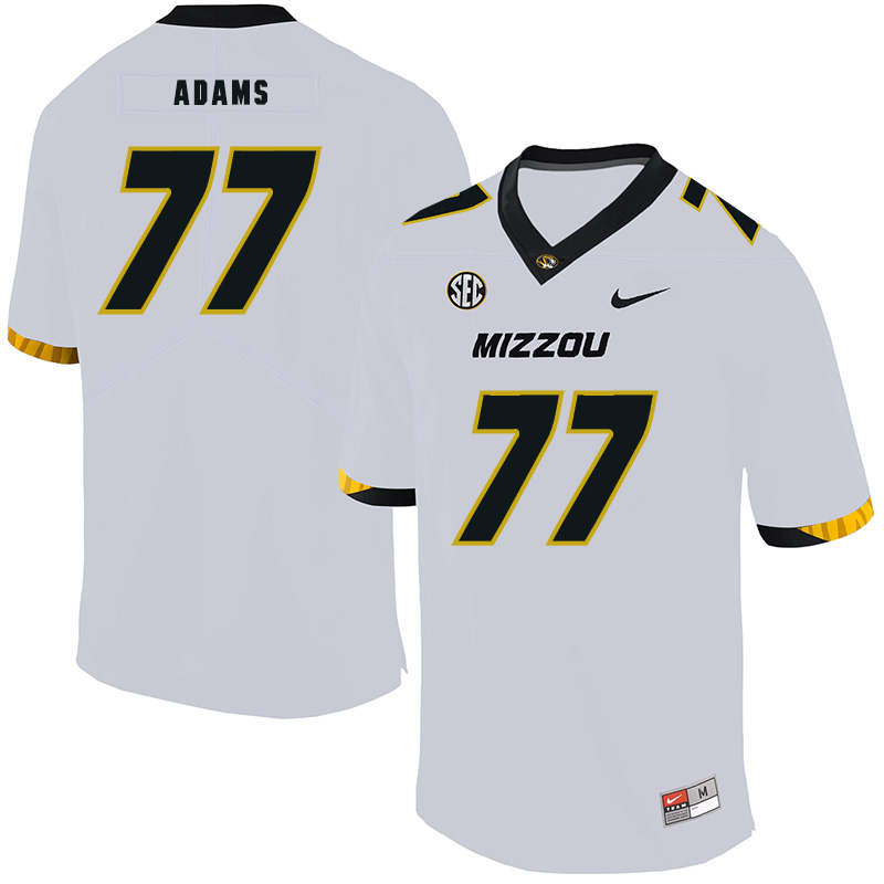 Missouri Tigers #77 Paul Adams NCAA College Football Jersey White