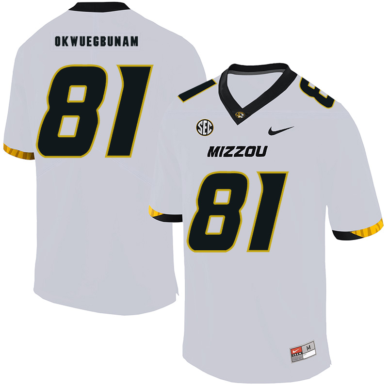 Missouri Tigers #81 Albert Okwuegbunam College Football Jersey White