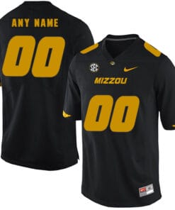 Custom Mizzou Football Jersey Name and Number College Black