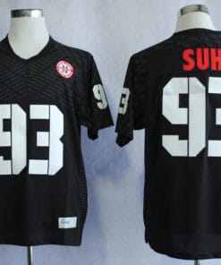 Nebraska Huskers #93 Ndamukong Suh College Football Jersey Black