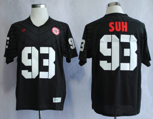 Nebraska Huskers #93 Ndamukong Suh College Football Jersey Black