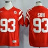 Nebraska Huskers #93 Ndamukong Suh College Football Jersey Red