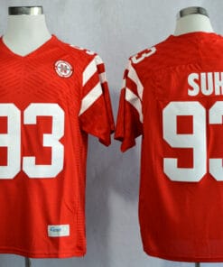 Nebraska Huskers #93 Ndamukong Suh College Football Jersey Red