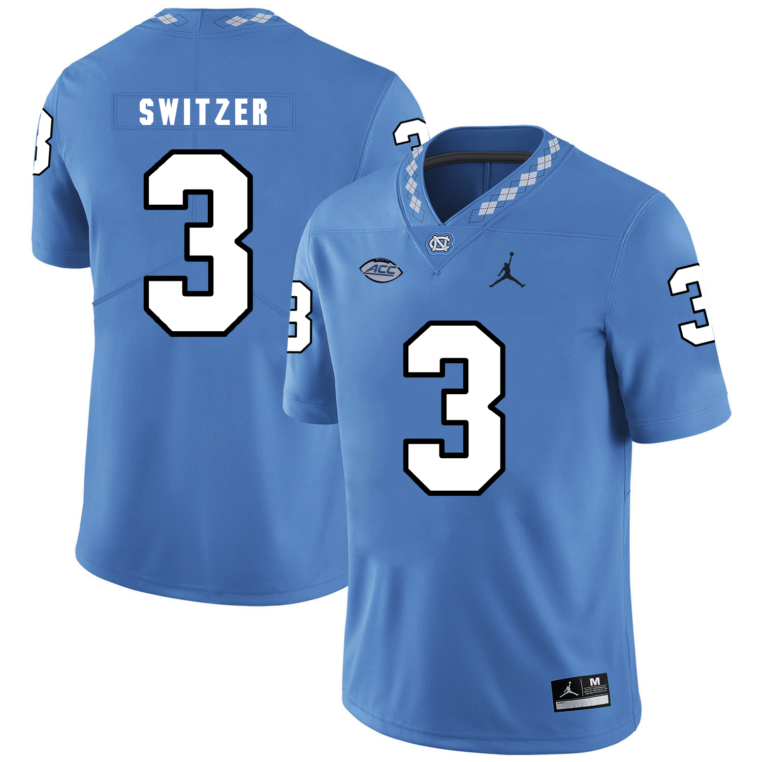 North Carolina Tar Heels #3 Ryan Switzer NCAA Football Jersey Blue