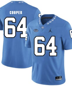 North Carolina Tar Heels #64 Jonathan Cooper Football Jersey Blue