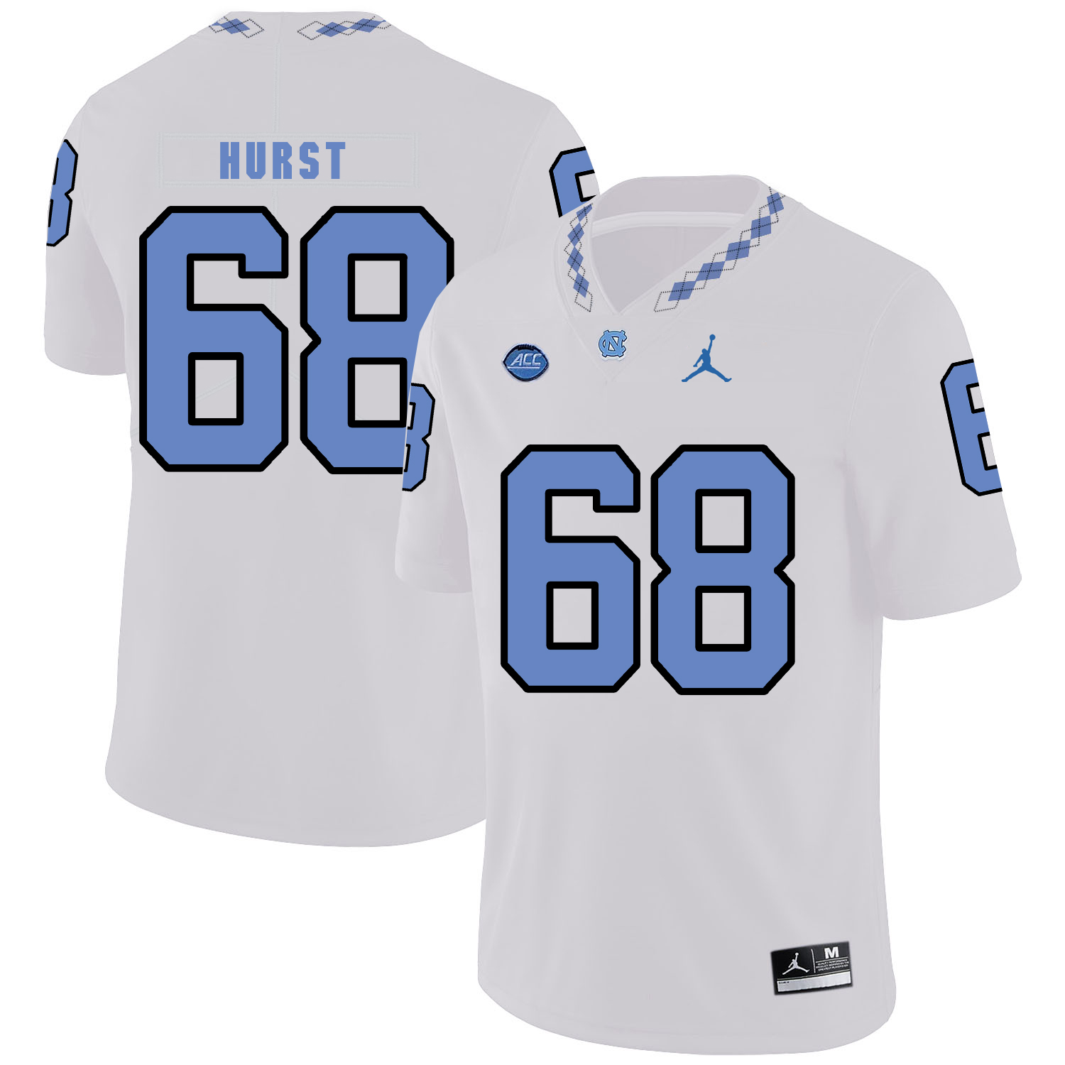 North Carolina Tar Heels #68 James Hurst Football Jersey White