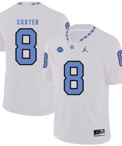 North Carolina Tar Heels #8 Michael Carter NCAA Football Jersey White
