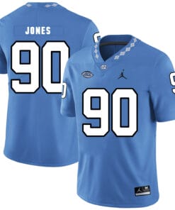 North Carolina Tar Heels #90 Nazair Jones NCAA Football Jersey Blue