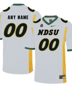 Custom North Dakota State Jersey Name and Number Football White