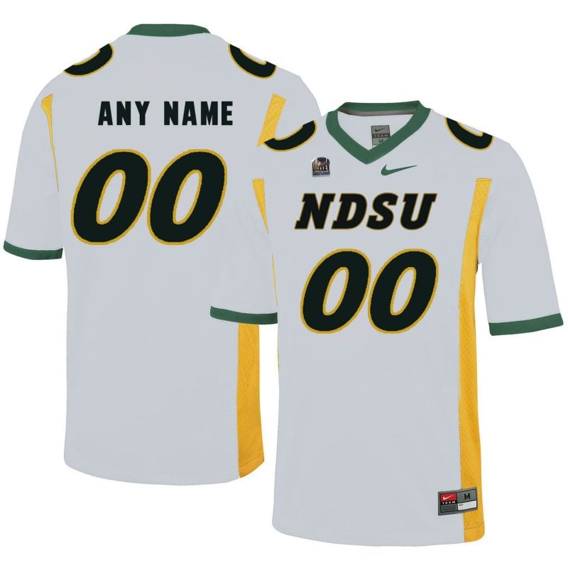 Custom North Dakota State Jersey Name and Number Football White