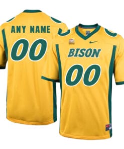 Custom North Dakota State Bison Jersey Name Number Football Yellow
