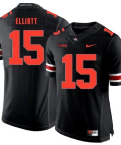 Ohio State Buckeyes #15 Ezekiel Elliott Football Jersey Black Shadow