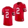 Ohio State Buckeyes #2 Chris Olave Jersey College Football Jersey Red Stitched