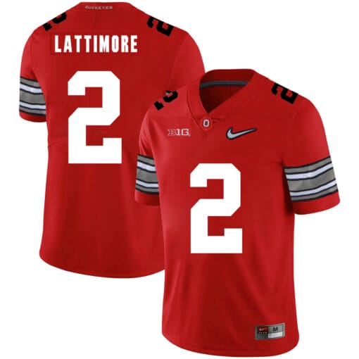Ohio State Buckeyes #2 Marshon Lattimore Football Jersey Diamond Red