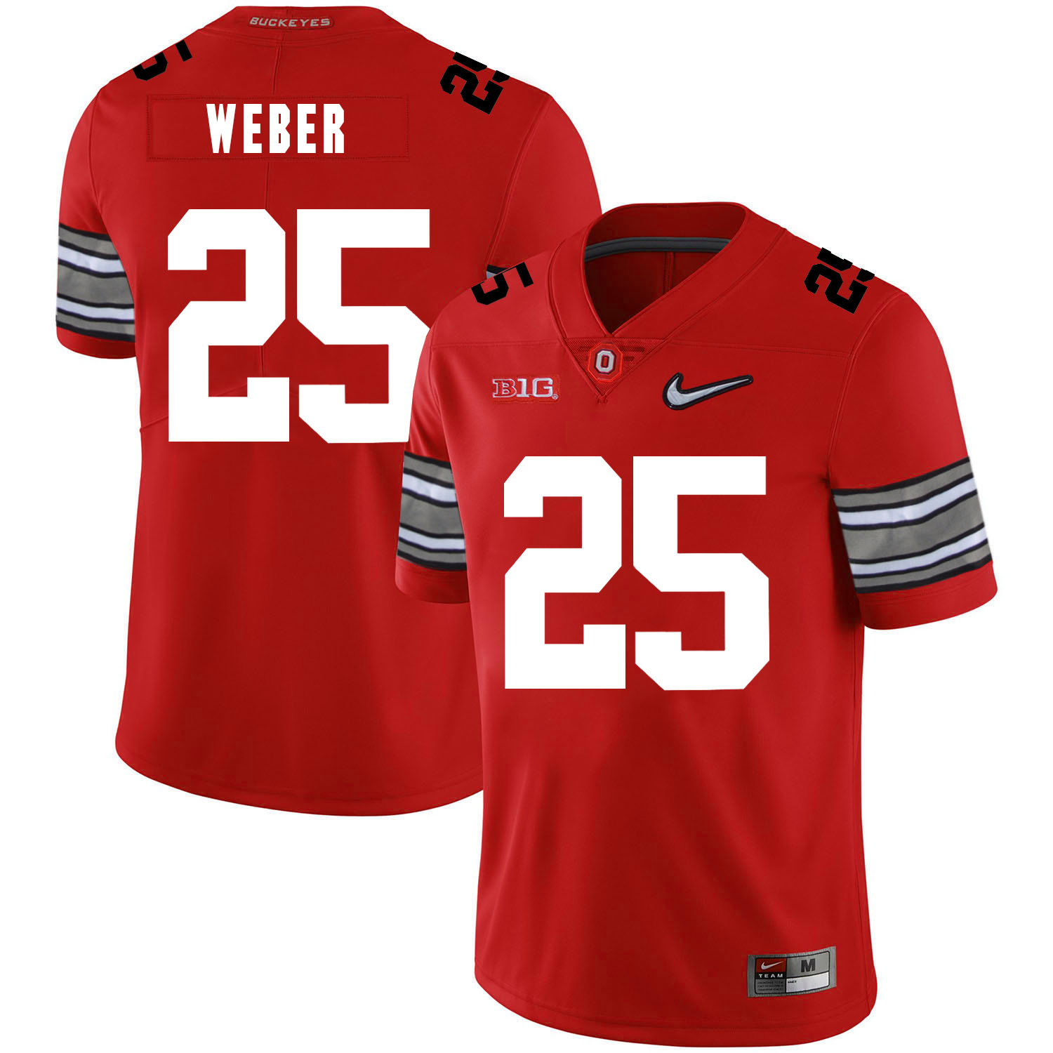 Ohio State Buckeyes #25 Mike Weber Football Jersey Diamond Red