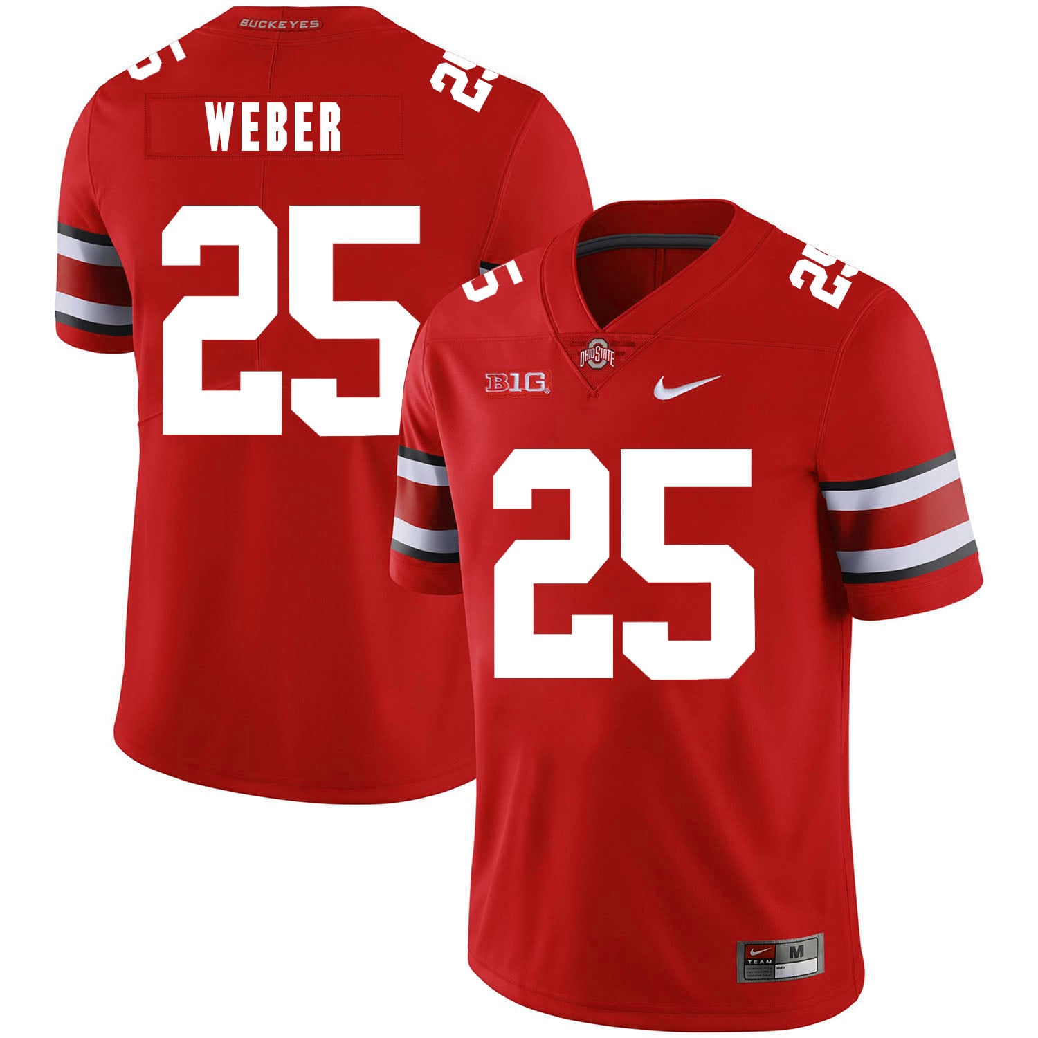 Ohio State Buckeyes #25 Mike Weber Football Jersey Red