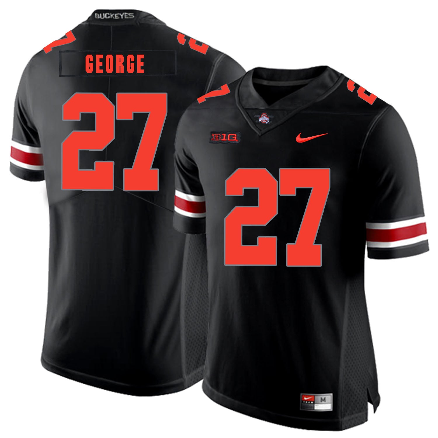 Ohio State Buckeyes #27 Eddie George Football Jersey Black Shadow