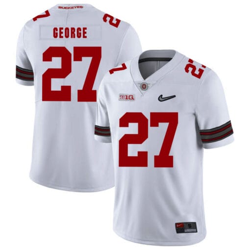 Ohio State Buckeyes #27 Eddie George Football Jersey Diamond White