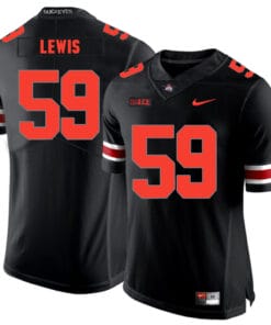 Ohio State Buckeyes #59 Tyquan Lewis Football Jersey Black Shadow
