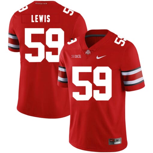 Ohio State Buckeyes #59 Tyquan Lewis Football Jersey Red