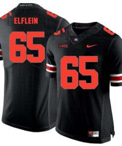 Ohio State Buckeyes #65 Pat Elflein Football Jersey Black Shadow