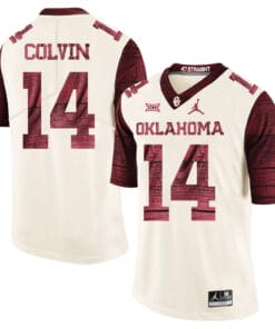 Oklahoma Sooners #14 Aaron Colvin Football Jersey Firewood Pattern White