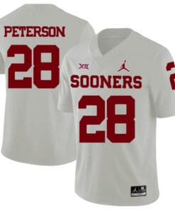 Oklahoma Sooners #28 Adrian Peterson Football Jersey White