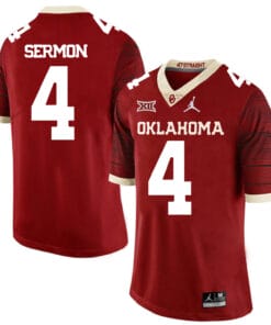 Oklahoma Sooners #4 Trey Sermon Football Jersey Chai Pattern Red