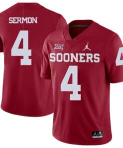 Oklahoma Sooners #4 Trey Sermon Football Jersey Red
